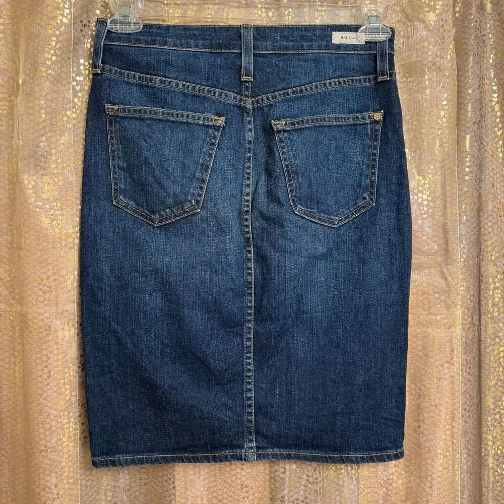 Big Star Stella High Rise Denim Pencil Skirt Size 26 Small